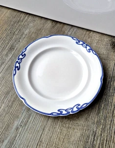 1a alter Villeroy & Boch Jugendstil Essteller - flacher Speiseteller blaue Olga - Picture 1 of 5