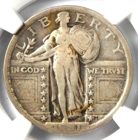 1921 Standing Liberty Quarter 25C Coin - Certified NGC VG10 - Rare Date! Cover
