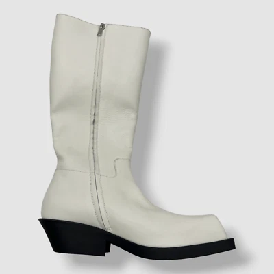 $1400 Marni Mujer Cuero Blanco Botas Western Zapatos Talla 39 Foto 1 de 4