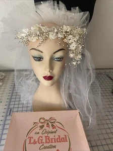 1990’s BRIDAL VEIL & HEAD CROWN CANADA NIB - Picture 1 of 5