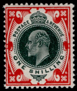 GB EDVII SG313 SPEC M47(2), 1s deep green & scarlet, M NEUWERTIG. Katze 85£. - Bild 1 von 1