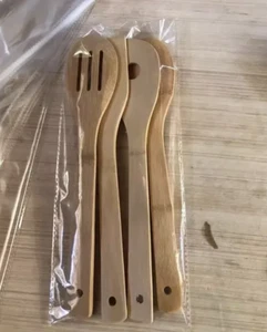 5pcs Bamboo Wooden Spoon Utensils Set For Indoor Home And Hotel Kitchen Use HOT - Picture 1 of 8