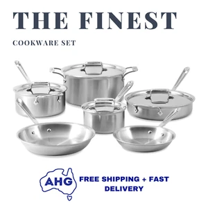 Finest Stainless Steel 10 PIECES Cookware Set Flared Edges FREE SHIPPING LUXURY - Picture 1 of 12