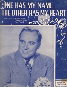 One Has My Name The Other Has My Heart 1948 Piano Sheet Music Russ Morgan - Picture 1 of 2