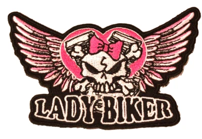 Patch Sew On Take Off Embroidered Clothing Hats Jackets Coat LADY BIKER NEW A437 - Image 1 of 3