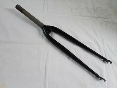 New 24" Black Touring Road Bike Steel RIGID FORKS 1" Threaded x 148mm stem - Image 1 of 4