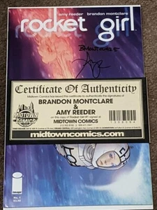 Rocket Girl (2013) 1 Midtown Comics COA signed Brandon Montclare & Amy Reeder - Picture 1 of 3