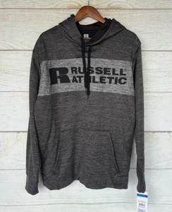 Russell Athletic Shirt Mens Large Gray Spacedye Fleece Hoodie Sweatshirt New - Picture 1 of 3