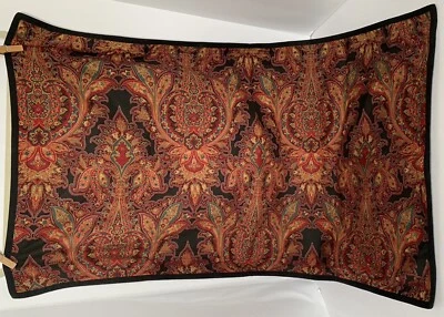 Ralph Lauren CHAPS King Black Paisley COTTON Sateen Pillow Sham - Image 1 of 4