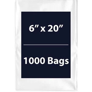 4Mil 20" X 36" | LDPE Clear Flat Poly Bags, Flexible & Durable | Multiple Bags - Picture 1 of 13