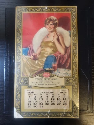 ORIGINAL 1928 Coca Cola Calendar. January-December pages all original staples - Image 1 of 4
