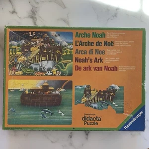 Rare Vintage Ravensburger Didacta Puzzle 2x55 Pieces Noah's Ark Complete - Picture 1 of 8