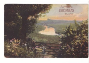 A Peaceful Christmas To You, Rural Scene, Vintage 1906 Postcard - Picture 1 of 2