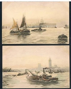 AKTIVITÄT AUF DER THEMSE UM 1900 EDWARD FLETCHER - CW FAULKNER SERIE 1653 - Bild 1 von 2