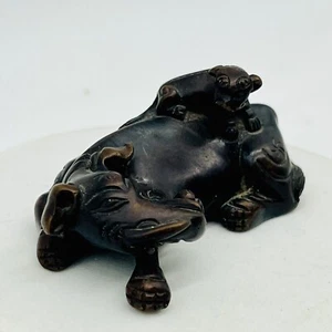 Pergamino de bronce chino peso elefante animal mítico antiguo de colección - Imagen 1 de 12