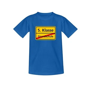 T-Shirt Schild Grundschule/5. Klasse Schulanfang Geschenk 10 Farb. Kinder 98-164 - Bild 1 von 12