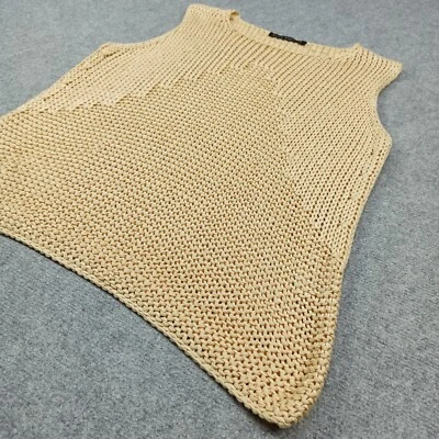 Luisa Cerano Tricot Gilet DE 40 UK 14 US 10 Marron coton Pull sans Manche Lourd - Photo 1/4