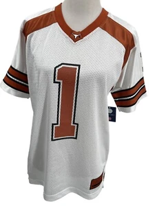 NEW Colosseum Texas Longhorns White Football Jersey #1 Youth Size Large 16-18 - Picture 1 of 10