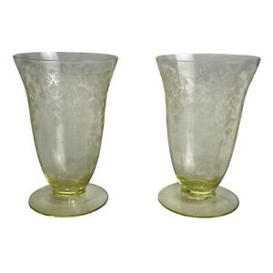 cambridge apple blossom glass footed tumbler Set Of 2
