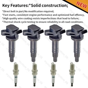 Set of 4 Ignition Coil & Iridium Spark Plug For Toyota Corolla Celica 1.8L UF247 - Picture 1 of 12