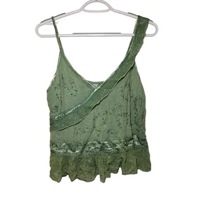 L.S.I green vintage ruffle fairy grunge y2k tank top womens fairygoth festival - Picture 1 of 8