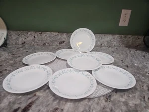 8 Corelle Country Cottage 6-3/4” Dessert Bread & Butter Plates Blue Green Floral - Picture 1 of 5