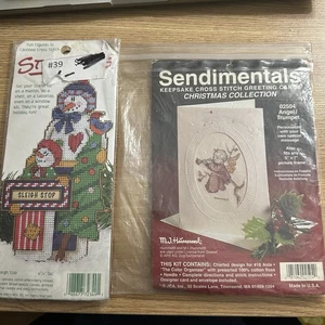 2 Vintage Kreuzstich Weihnachten Sets - nie benutzt - Bild 1 von 5