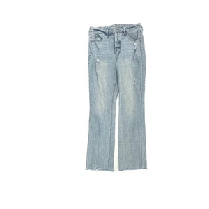 Old Navy Kicker Bootcut Button Fly Distressed roher Saum Damengröße 12 blaue Jeans - Bild 1 von 5