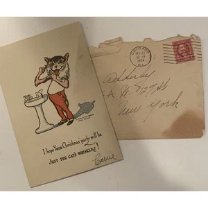 Vintage Weihnachtskarte 1924 - Bild 1 von 3