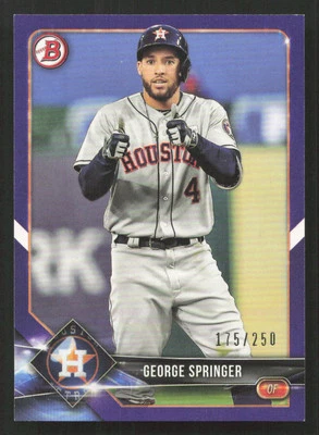 2018 Bowman George Springer Purple #/250 #14 Card - Image 1 of 2
