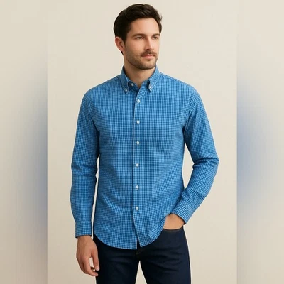 Jack Spade New York Lightweight Flannel Button Down Shirt M Blue Gingham Check - Image 1 of 4