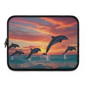 Sunset Dolphin 13 Zoll Laptop/Tablet Hülle | Ocean Vibes tolles Geschenk - Bild 1 von 5