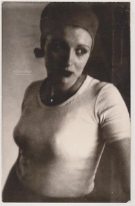 Sheer Shirt And Shadowed Desire Vintage Erotic Young Woman Abstract Odd Photo - Picture 1 of 8