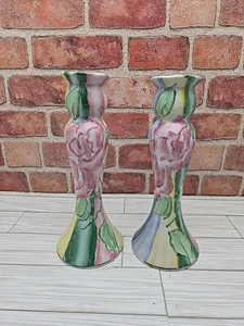 Nachlass selten Vintage Kerzenständer Waccamaw Rose Blumen - Bild 1 von 8