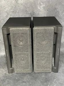 JVC Aero Port Super Woofer Speakers SP-MX50BK Black Bookshelf Pair 50w Labyrinth - Picture 1 of 15