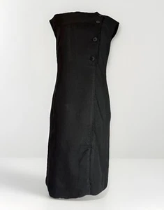 Jones New York Size 8 Black Linen Blend Sheath Dress Pockets Lined Sleveless - Picture 1 of 11