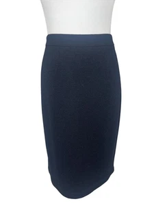 St. John Wool Blend Pencil Skirt Marie Gray Santana Knit Black Size 10 Ladies Ca - Picture 1 of 10