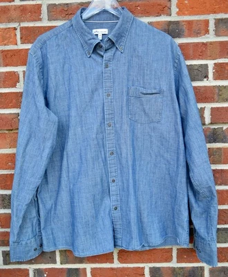 Camisa deportiva Peter Millar XL Tamworth cambray algodón elástico ribete azul para hombre Foto 1 de 4