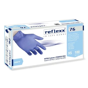 Guanti Nitrile Monouso Reflexx76 Blu Senza Polvere 100 pz | Medicale Alimenti - Imagen 1 de 2