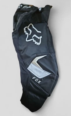 Calça de motocross Fox Racing 180-Youth tamanho 12-14-28 preto/branco - Imagem 1 de 4