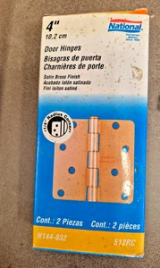 National Residential 4" Türscharniere 1/4" Runde Ecke Satin Messing ein Paar - Bild 1 von 2
