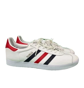 Größe 13 - Adidas H06389 Originals Gazelle Low Herren Sneaker weiß rot blau - Bild 1 von 11