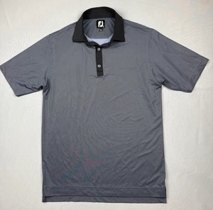 FootJoy Polo Shirt Men’s Small Gray Black Checked Stretch Golf - Picture 1 of 8