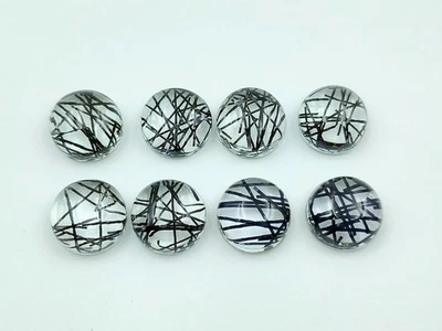 Rutile Quartz Round Cabochon Lot Loose Lab-Created Gemstone for Jewelry Making - Image 1 of 4