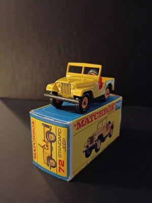 Matchbox #72 Jeep estándar 1966 en caja de escritura F2 original nítida Foto 1 de 4