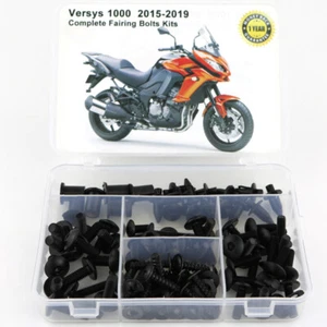 Steel Fairing Bolts Kit Fit For Kawasaki Versys 1000 2015-2019 Black 2016 2017 - Picture 1 of 10