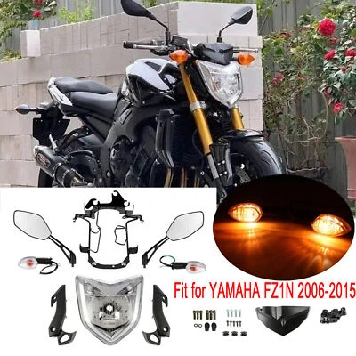 Juego de faros de motocicleta aptos para Yamaha FZ1N 2006-2015 kit de montaje de luces de cabeza Foto 1 de 4