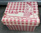 Vintage Sewing Pattern Storage Box Red White Set Prop Ephemera Collectible