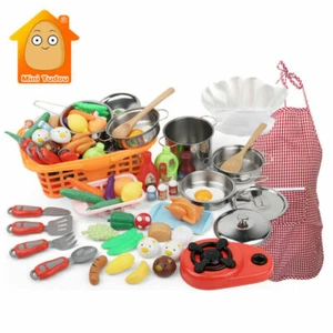 42 Stck. Kinder Küche Schneiden Spielzeug Kochen Essen Backen Koch für Kinder Spielzeug - Bild 1 von 7