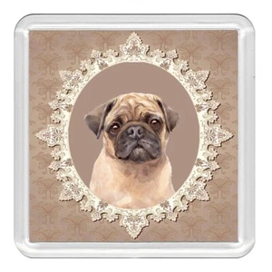 Mops Hund Acryl Untersetzer Neuheit Getränk Tasse Matte tolles Geschenk - Bild 1 von 1